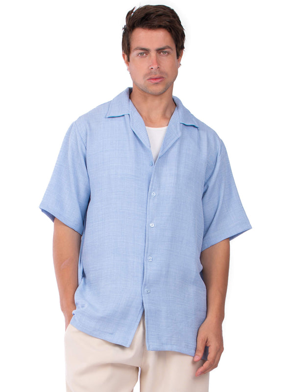 BabyBlue Linen-Like, Resort shirt