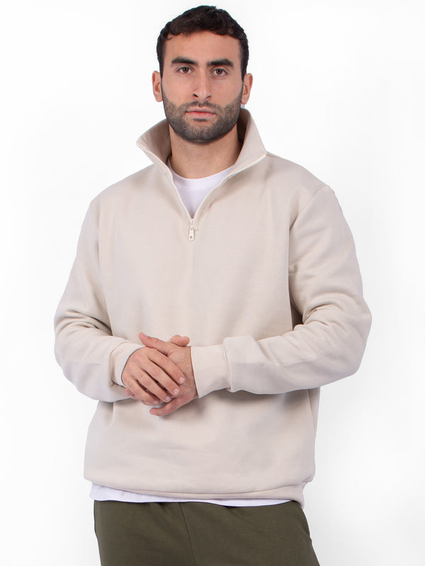 BEIGE QUARTER ZIP