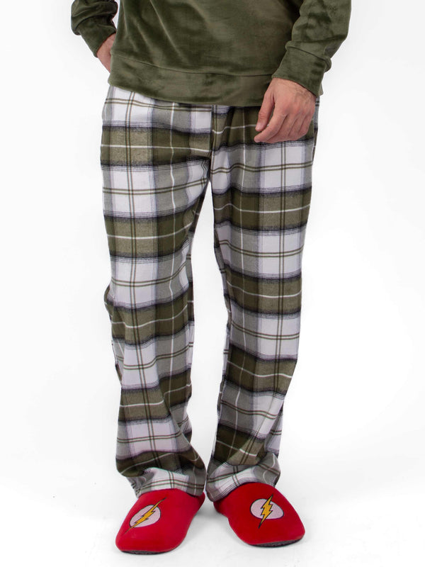 OLIVE CHECKERED PANTS