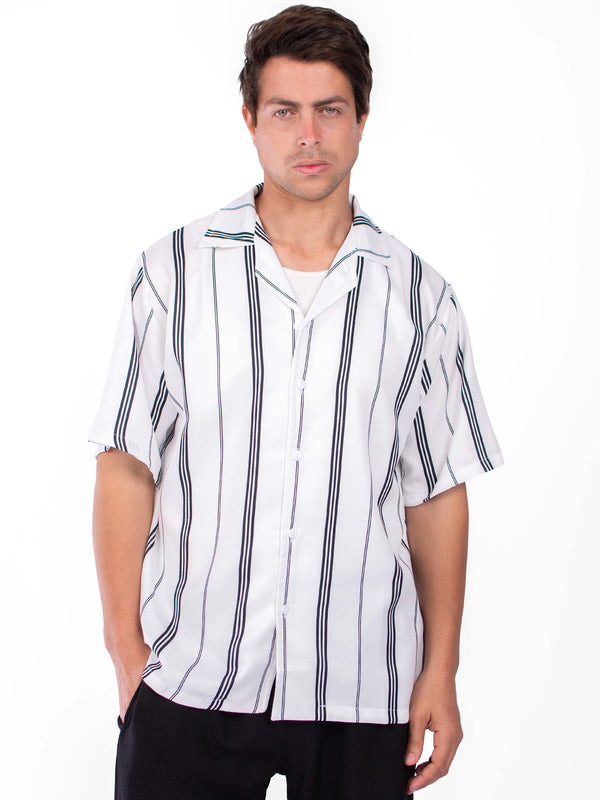 Striped Linen-Like resort Shirt