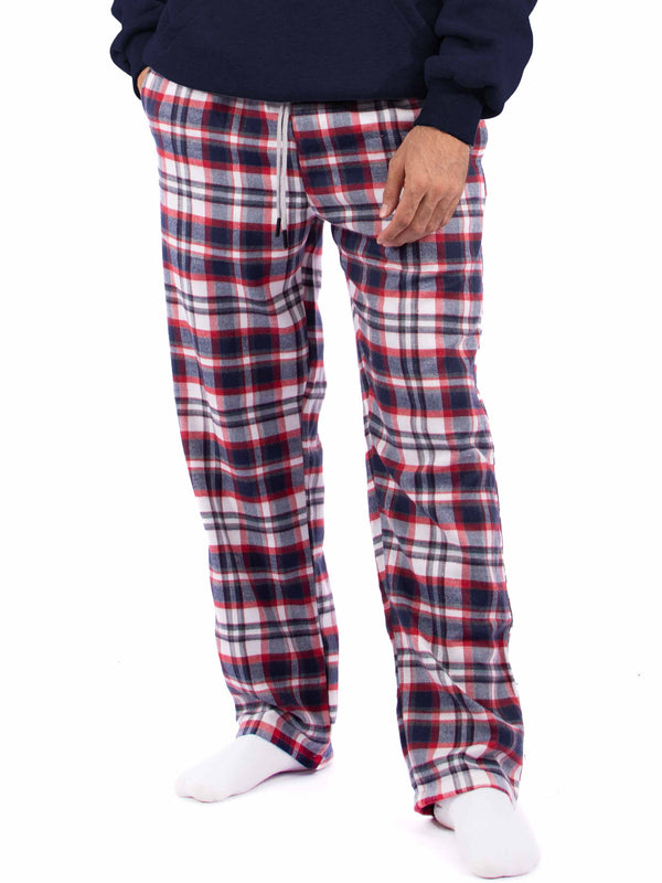 Winter navy X red checkered pants