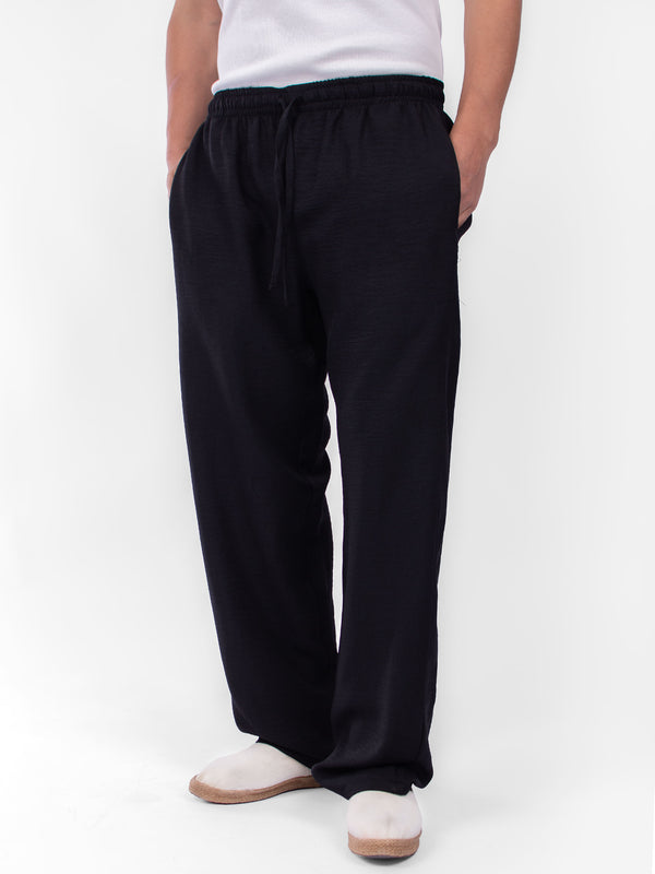 Black Linen-Like, loose pants