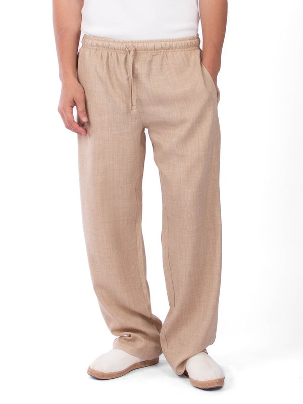 Beige Linen-Like, loose pants