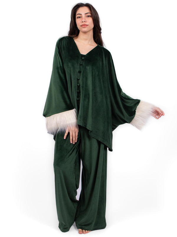 Green Pancho top with pants