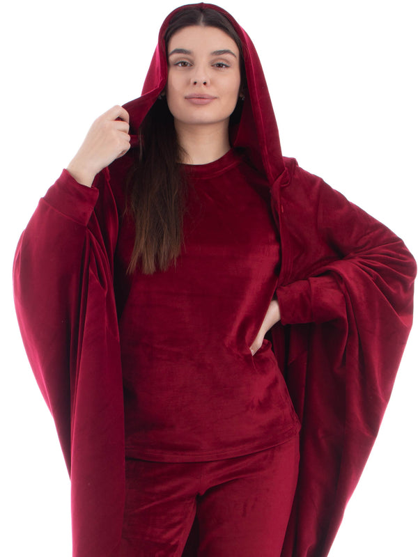 Red velvet Three pieces cape set