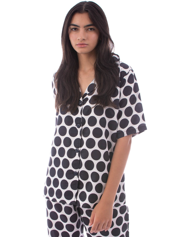 Polka dots pyjama classic set half sleeves