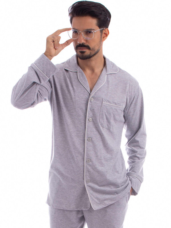 Pyjama Long sleeve classic gray for men