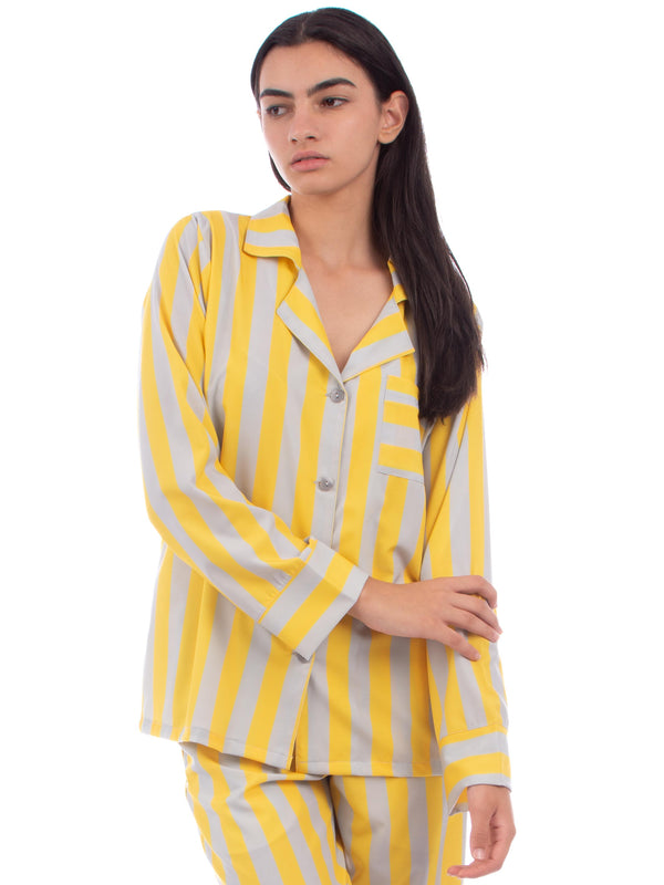 Yellow striped pyjama set
