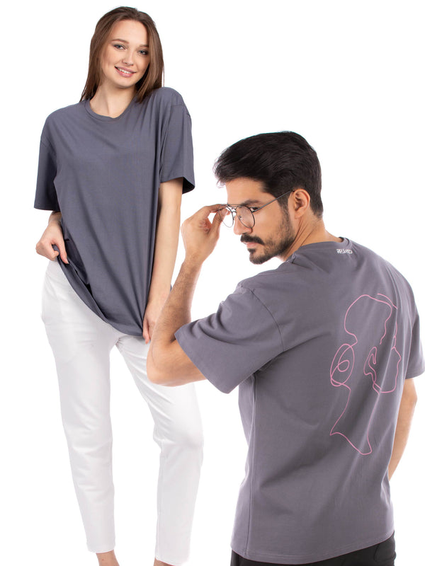 Unisex oversized back printed T-shirt
