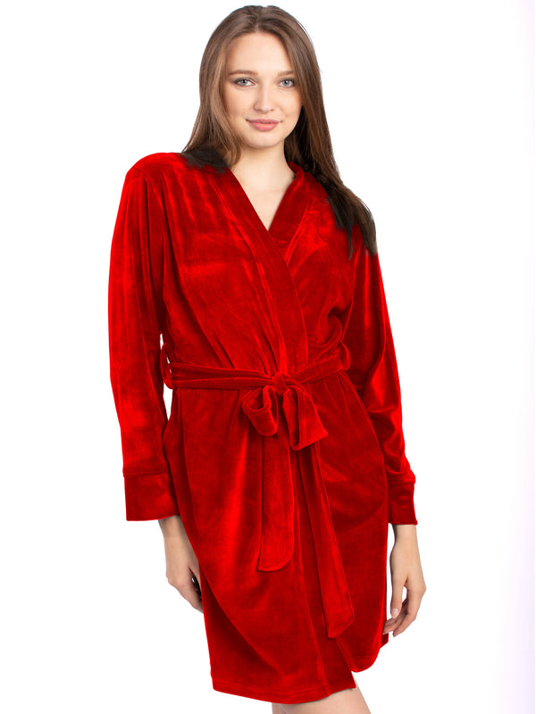 Red Velvet Short Robe