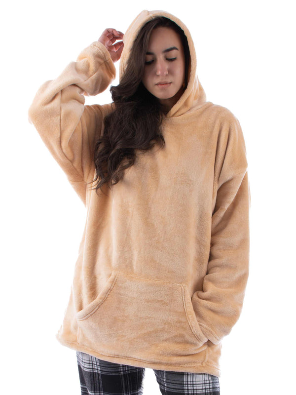 Biege Fleece oversize hoodie