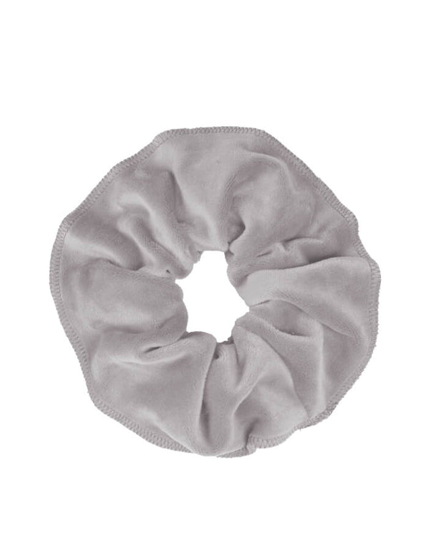 Light gray velour scrunchies