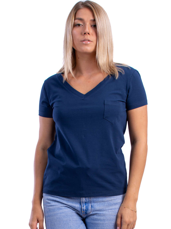 Navy fit pocket T-shirt